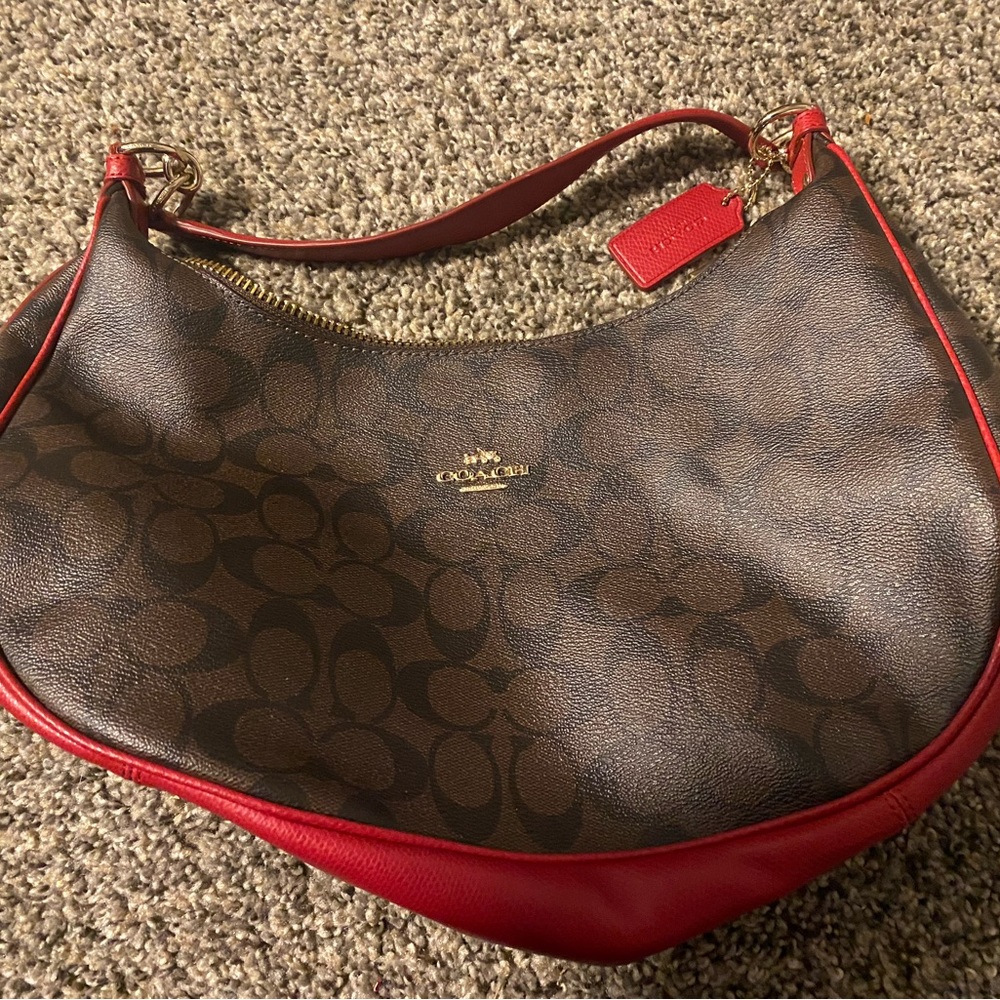 Coach 38267 Harley East West Hobo in Red and Brown - Picture 1 of 6